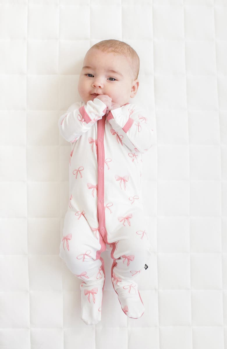 Kyte BABY Print Snap Footie, Alternate, color, Bow