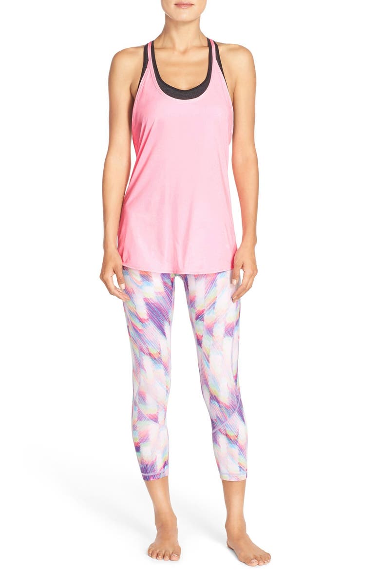 'Live In' Crop Leggings, Alternate, color, PURPLE CRISP PRISM PRINT
