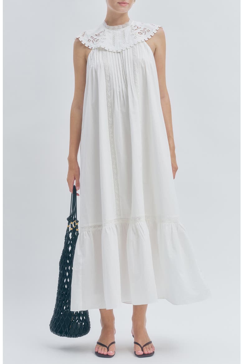 Carrie Pintuck Pleat Sleeveless Dress, Main, color, WHITE