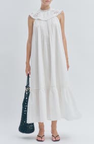 MAUDE CLUB Carrie Pintuck Pleat Sleeveless Dress