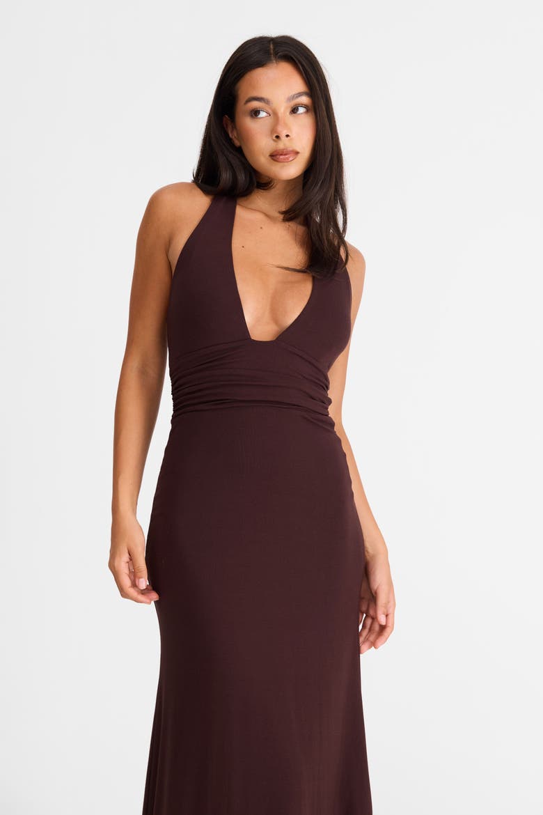 Thea Midi Dress, Alternate, color, Chocolate