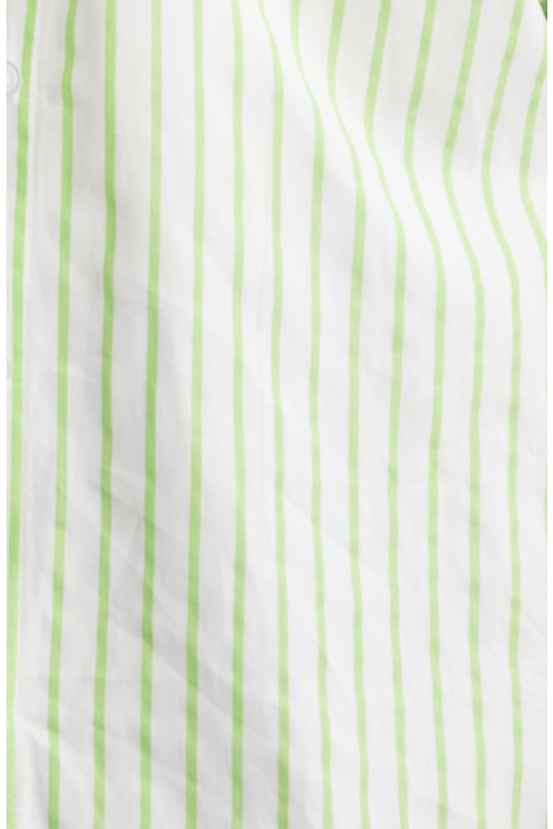Oversize Stripe Cotton Button-Up Shirt, Alternate, color, MEDIUM GREEN
