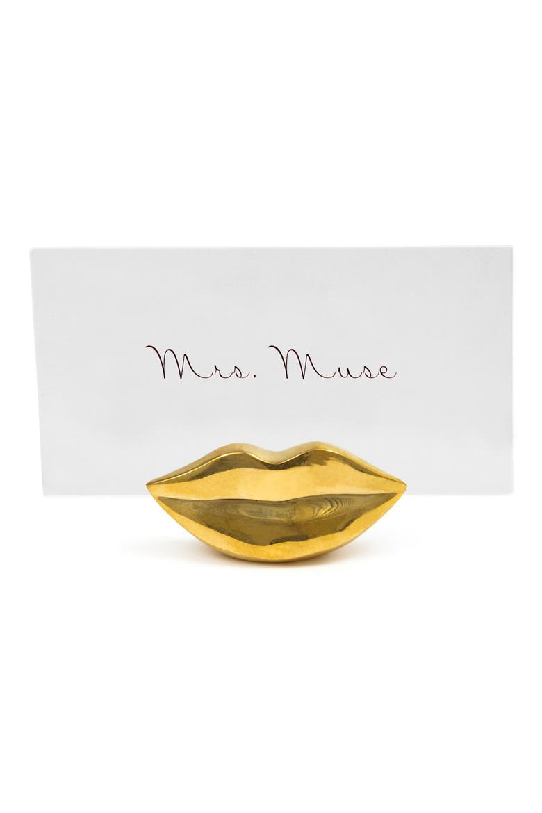 'Mr. & Mrs. Muse' Brass Place Card Holders, Alternate, color, BRASS