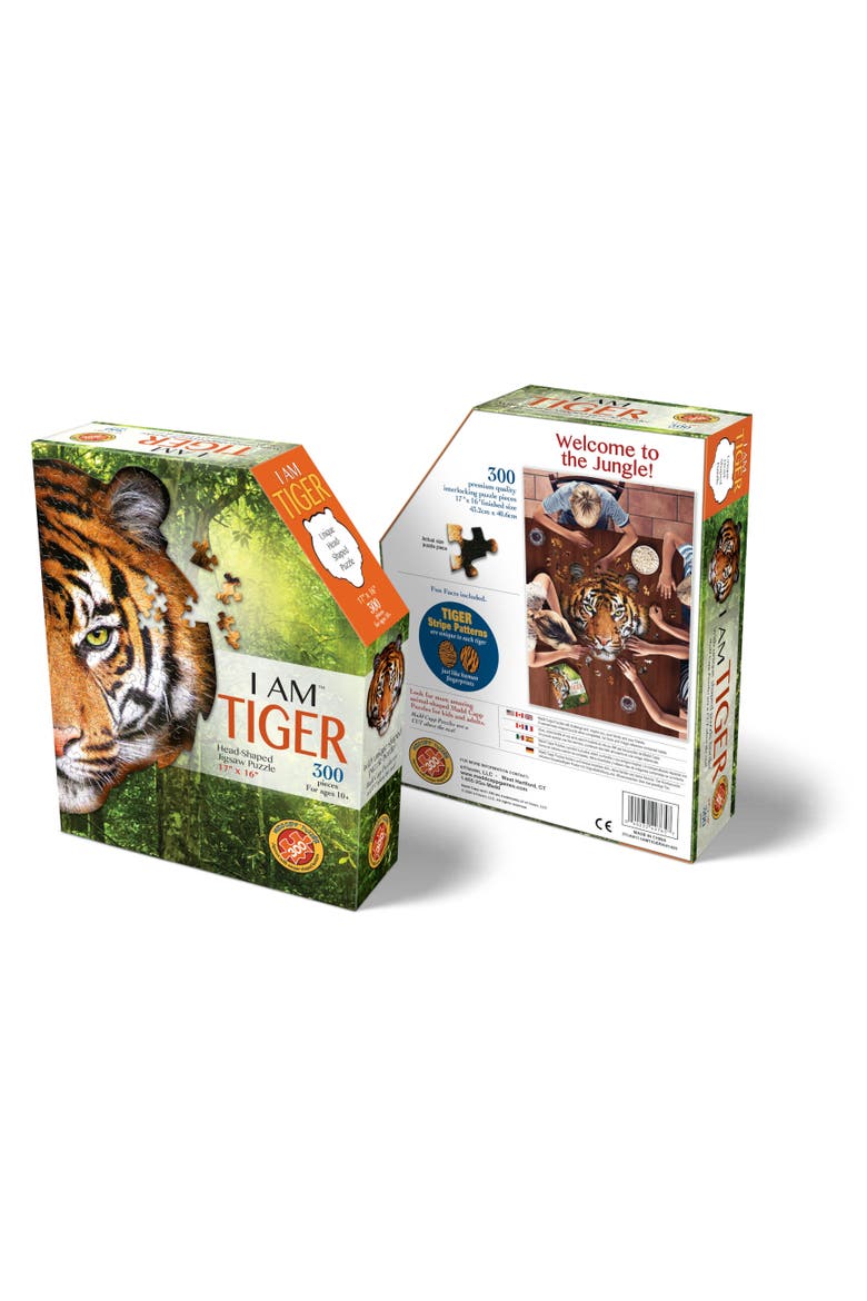 I Am Tiger 300 Pieces Animal Shaped Jigsaw Puzzle, Alternate, color, Multicolored