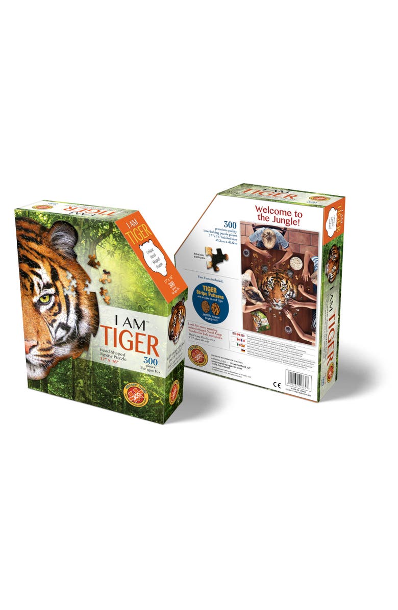 Madd Capp I Am Tiger 300 Pieces Animal Shaped Jigsaw Puzzle, Alternate, color, Multicolored