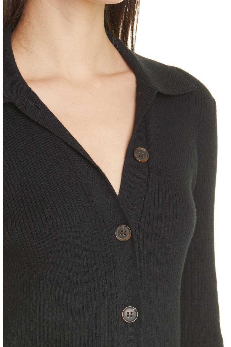 Slim Rib Cardigan, Alternate, color, NOIR
