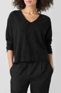 Eileen Fisher Organic Linen & Organic Cotton V-Neck Sweater