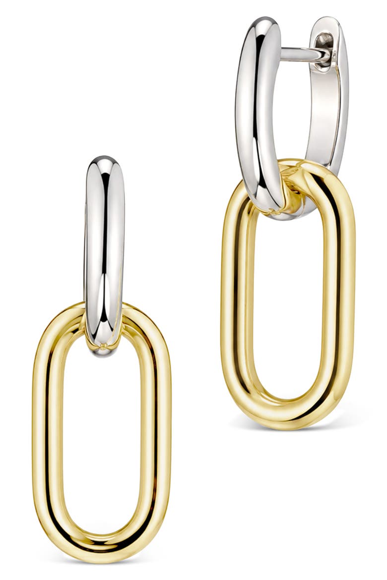 Two Tone Link Drop Earrings, Main, color, DUAL TONE