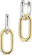 Sterling Forever Two Tone Link Drop Earrings