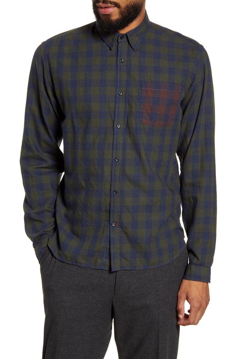 Oliver Spencer New York Special Slim Fit Check Button-Up Shirt, Main, color, 