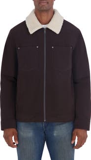 Ben Sherman Faux Shearling Collar Corduroy Jacket
