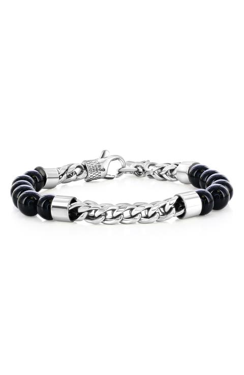 Men's Beaded Chain Bracelet