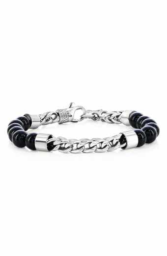 BLACKJACK Men's Beaded Chain Bracelet