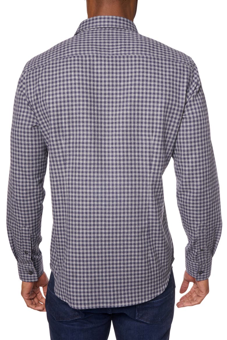 Eratos Check Flannel Button-Up Shirt, Alternate, color, NAVY