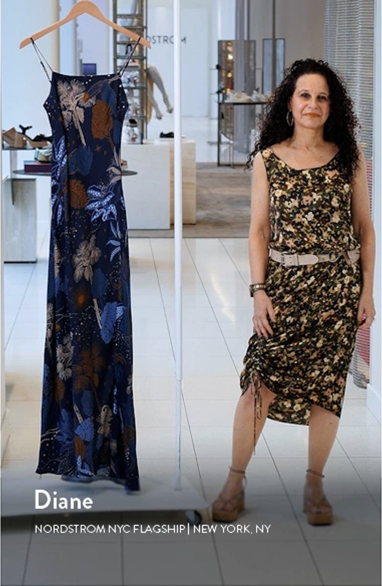 Night Jungle Bias Cut Maxi Slipdres, sales video thumbnail