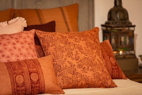 Alamwar Anjali Cinnamon/clay Decorative Pillow Cover In Cinnamon/clay