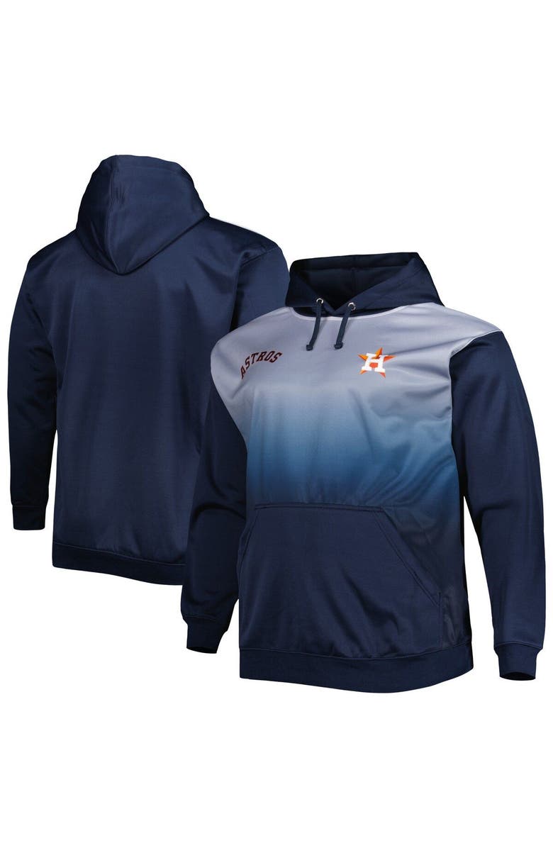 PROFILE Men's Navy Houston Astros Fade Sublimated Fleece Pullover Hoodie, Main, color, Navy