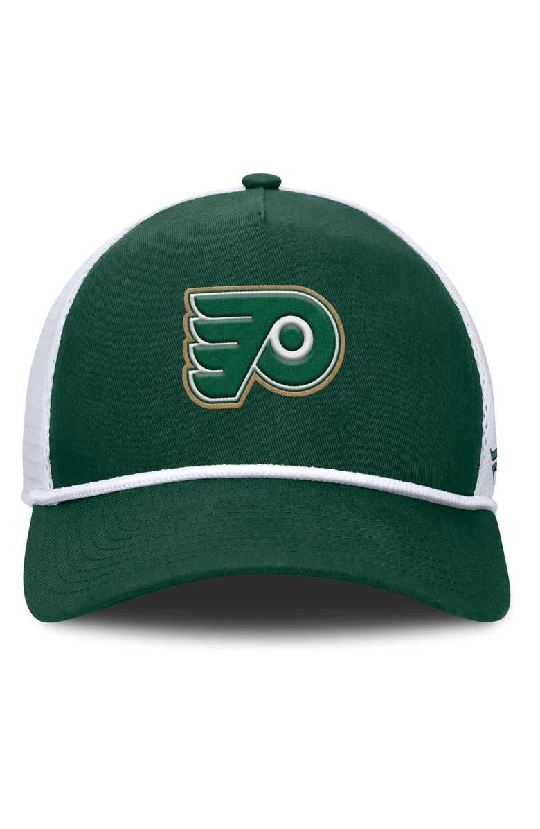 FANATICS Men's Fanatics Green/White Philadelphia Flyers Bermuda A-Frame Adjustable Hat, Alternate, color, Green