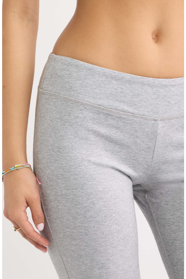 Low Rise Stretch Cotton Flare Leggings, Alternate, color, GREY SOFT HEATHER