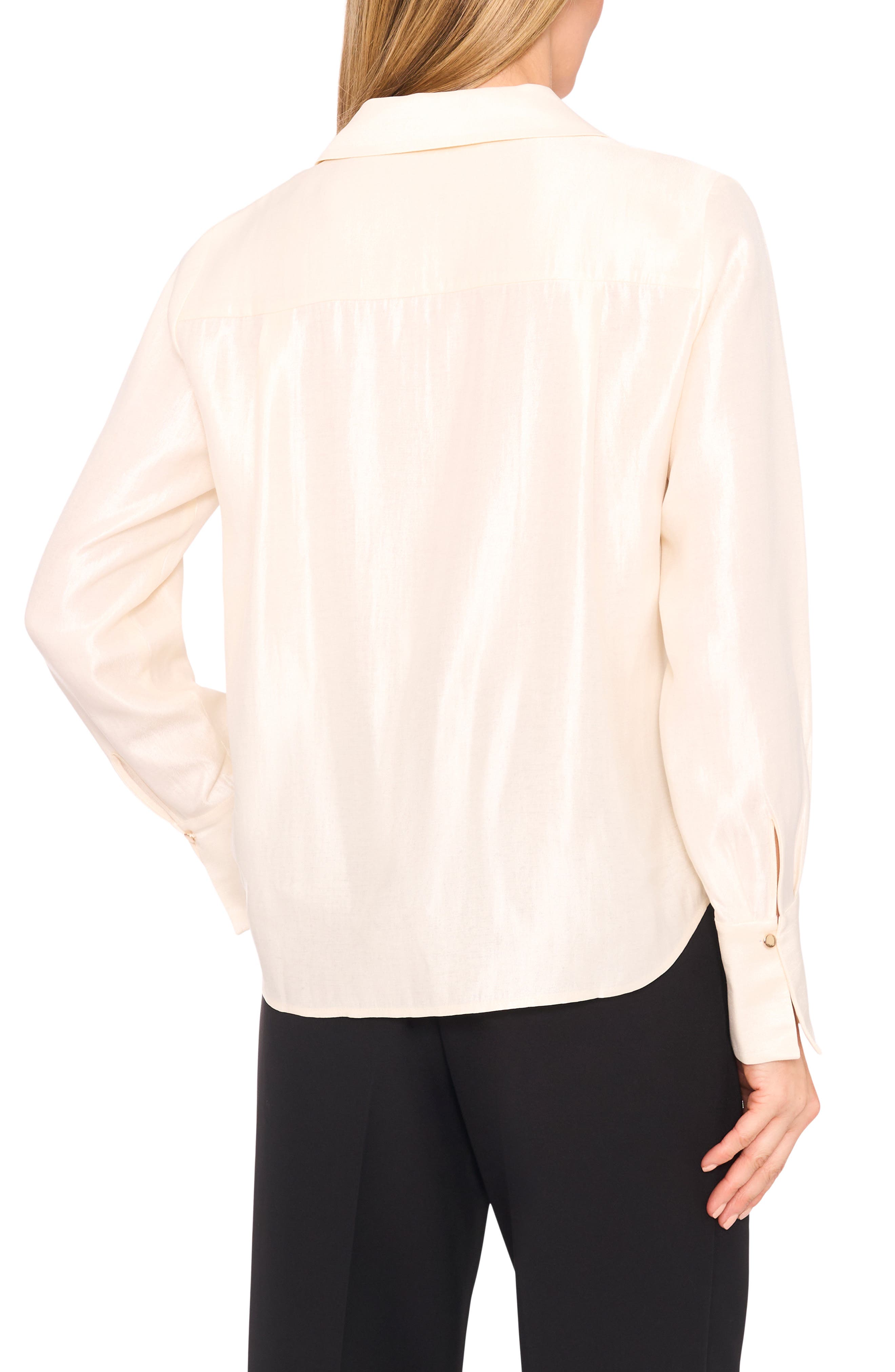 Collared Crepe Popover Top - image 2
