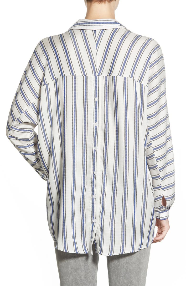 All in Favor Stripe Back Button Shirt, Alternate, color,