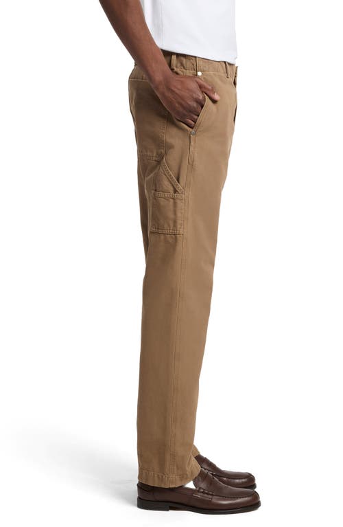 7 For All Mankind Straight Leg Twill Carpenter Chinos In Brown