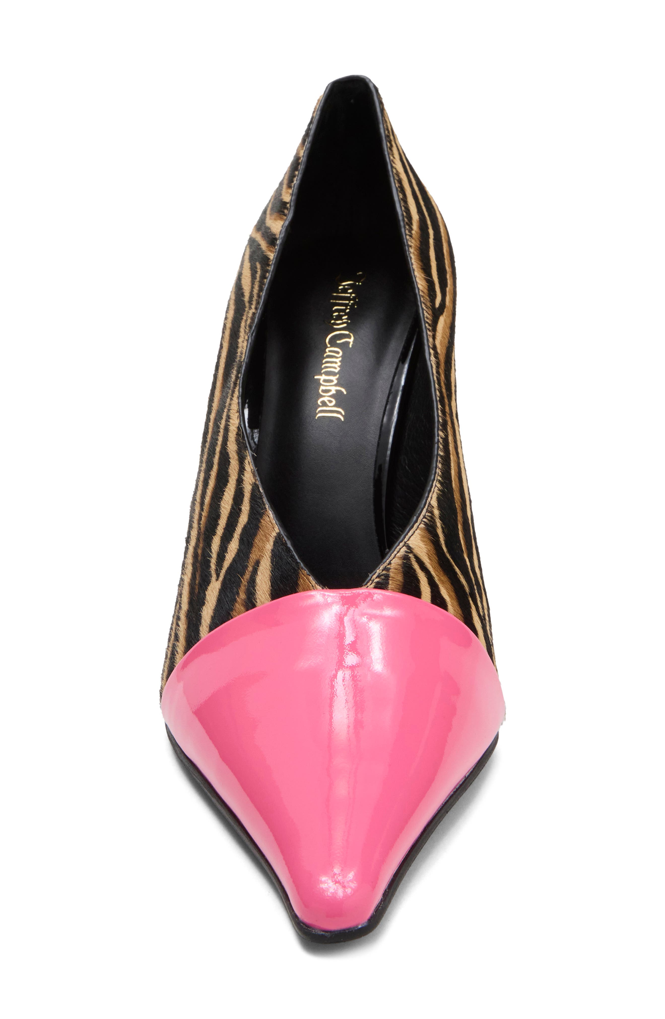 Arturo Pointed Toe Pump, Alternate, color, BROWN STRIPE PINK PATENT