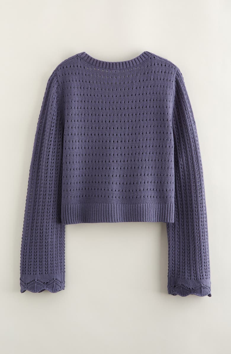 Treasure & Bond Kids' Mixed Stitch Cardigan, Alternate, color, Blue Shadow