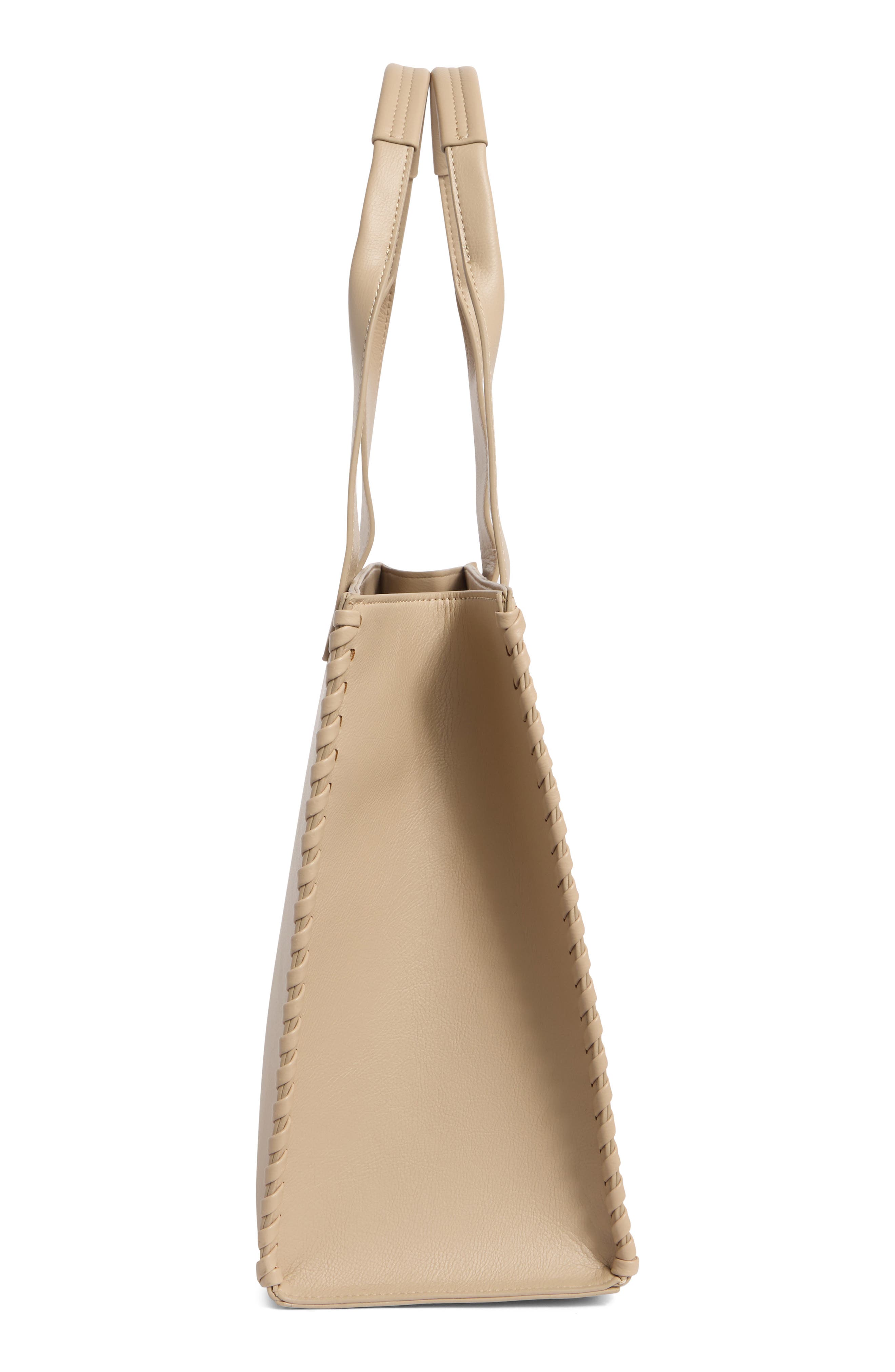 BCBG Whipstitch Tote, Alternate, color, Taupe