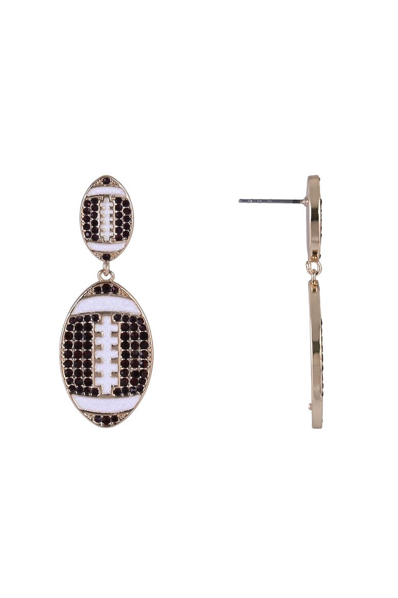 Game Day Stone Football Earrings, Alternate, color, Brown