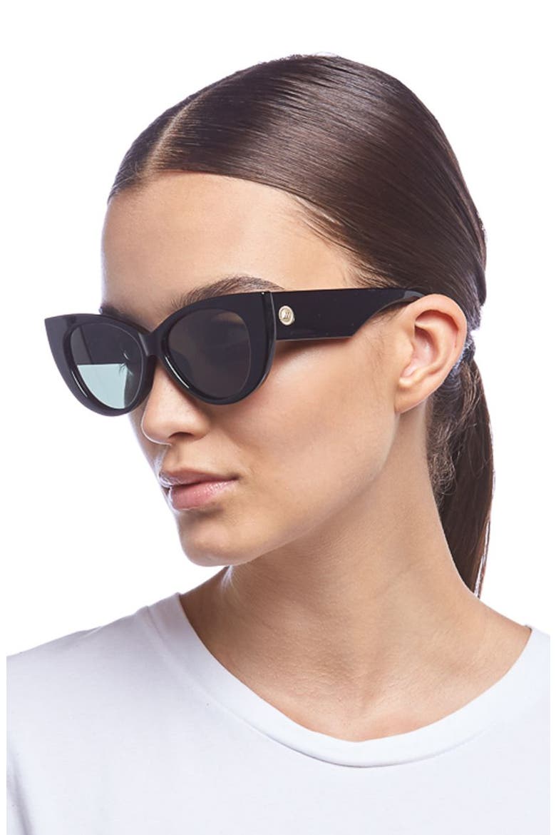 Feline Fine 54mm Polarized Cat Eye Sunglasses, Alternate, color, BLACK/ KHAKI