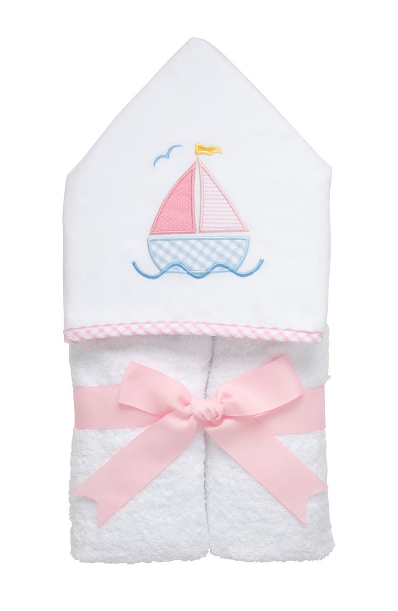 3 Marthas Pretty in Pink Everykid Towel, Main, color, Pink Sailboat
