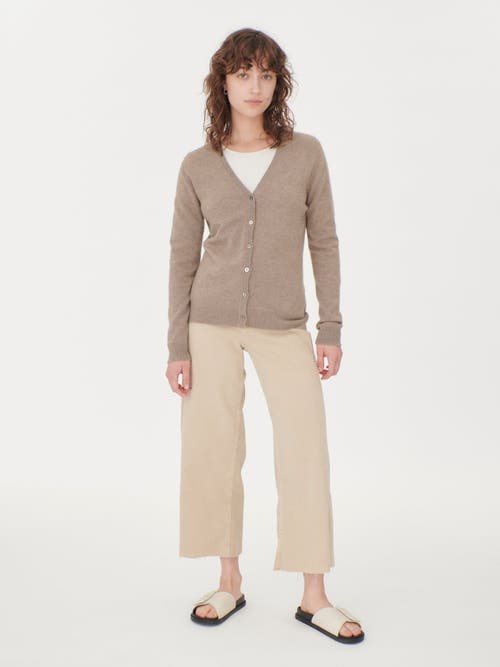 Gobi Mongolian Cashmere V-neck Cardigan In Taupe