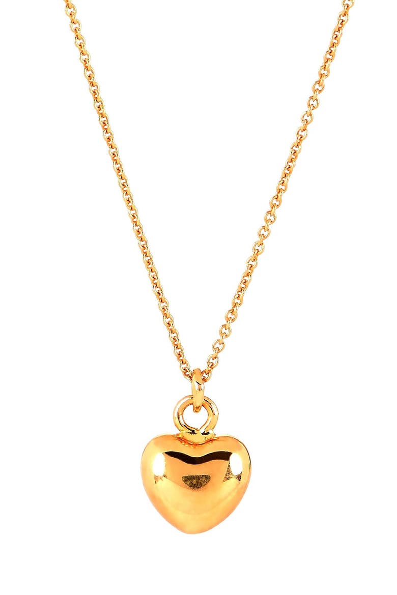Primavera Made in Italy Heart Pendant Necklace, Main, color, GOLD
