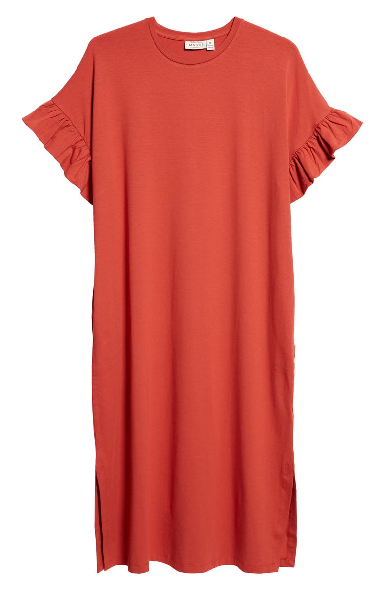 Masai Copenhagen Nali Ruffle Sleeve Dress, Alternate, color, Tandoori