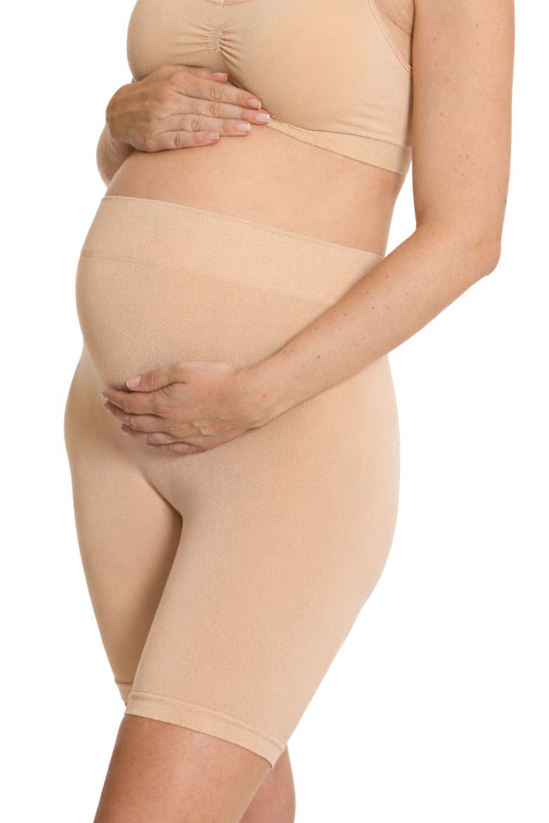 Essentiel Seamless Maternity Cycling Shorts, Main, color, Beige
