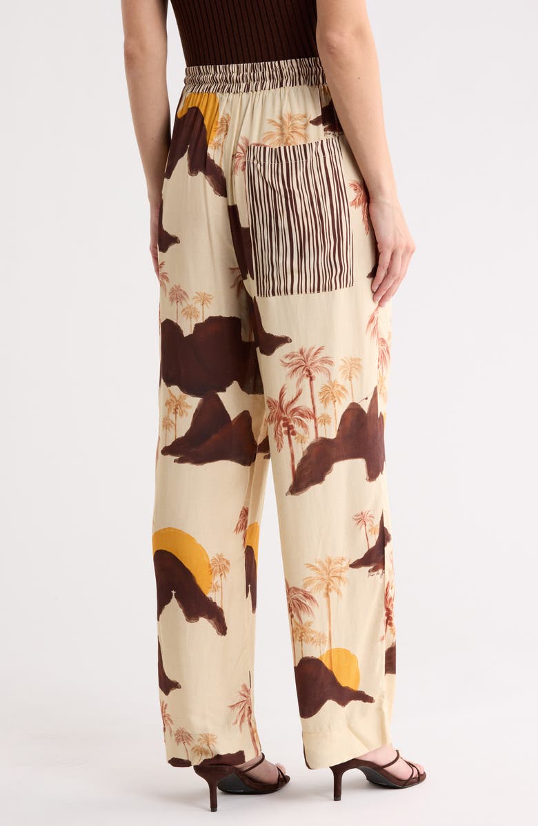 DRESS TO Drawstring Waist Wide Leg Pants, Alternate, color, Sand Corcovado Mix