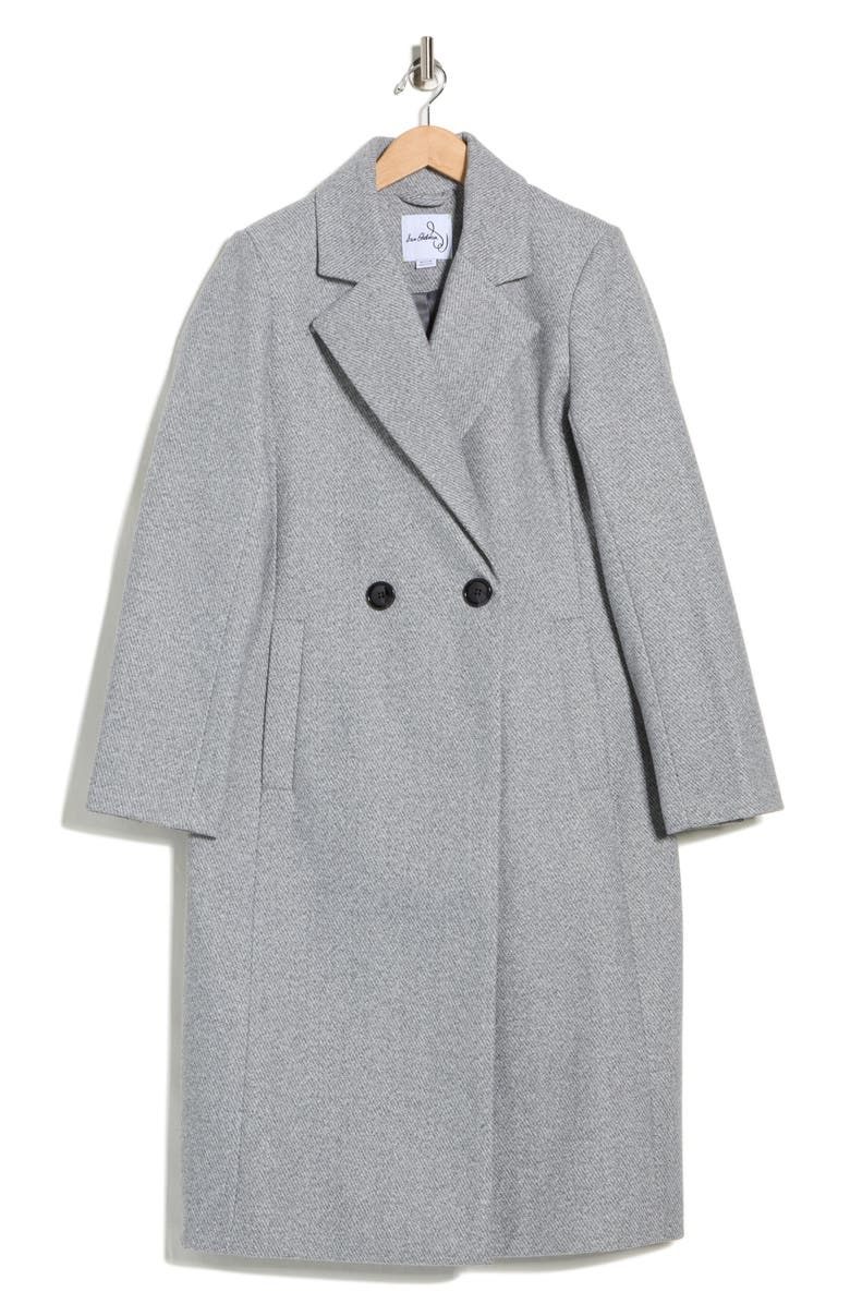 Sam Edelman Plaid Double Breasted Coat, Alternate, color, Grey Twill