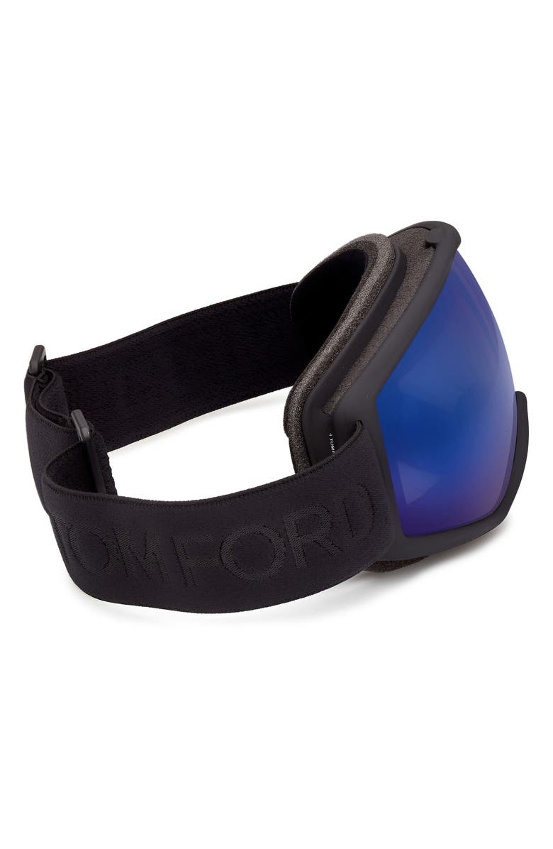 TOM FORD Mirrored Ski Mask, Alternate, color, Matte Black / Blue Mirror Lens