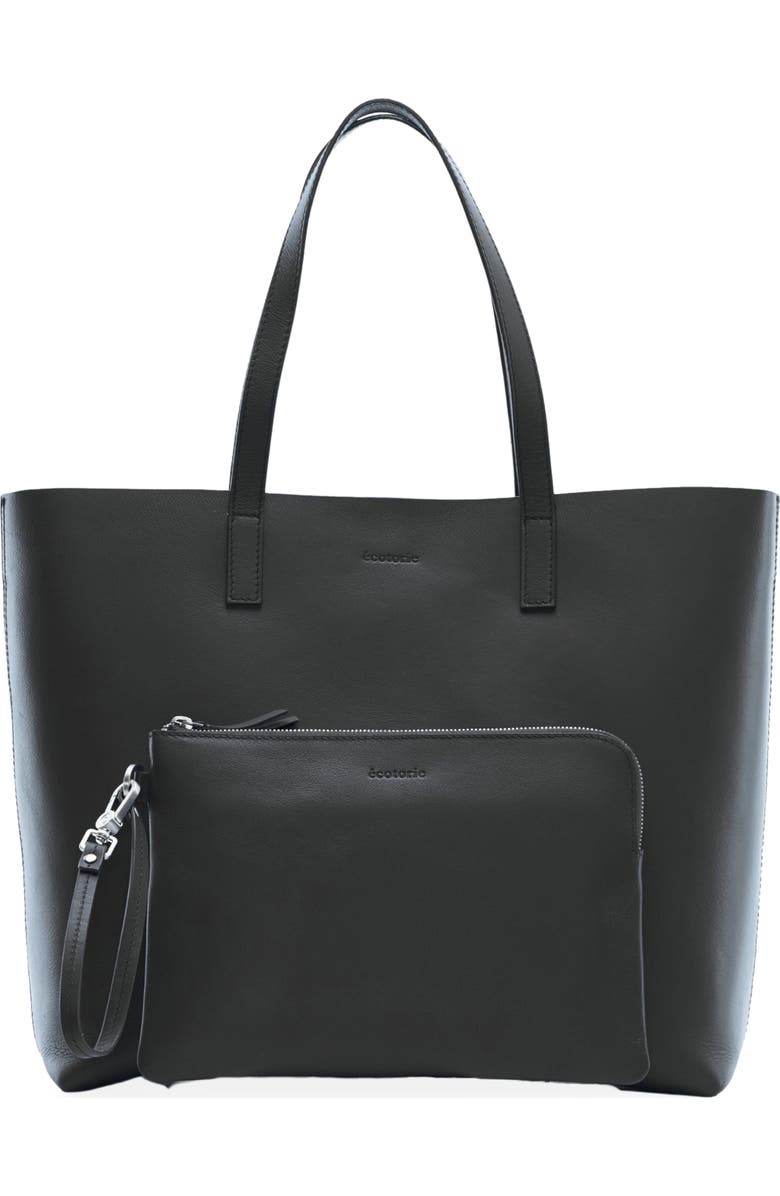 Ecotorie Agatha Leather Tote, Main, color, Black