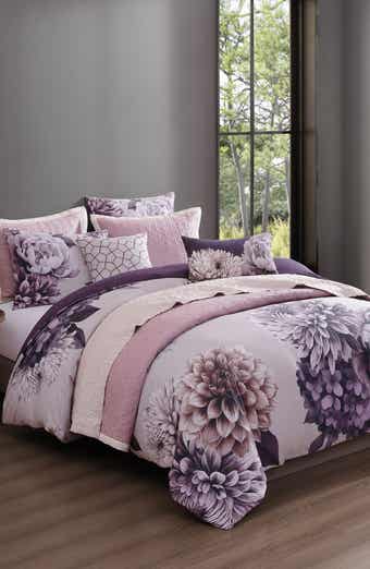 Bebejan Plum Petal Print 8-Piece Reversible Comforter Set
