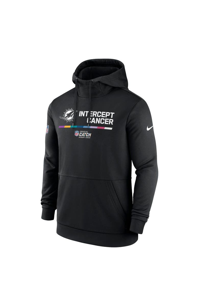 Nike Men's Nike Black Miami Dolphins 2022 NFL Crucial Catch Therma Performance Pullover Hoodie, Alternate, color, 