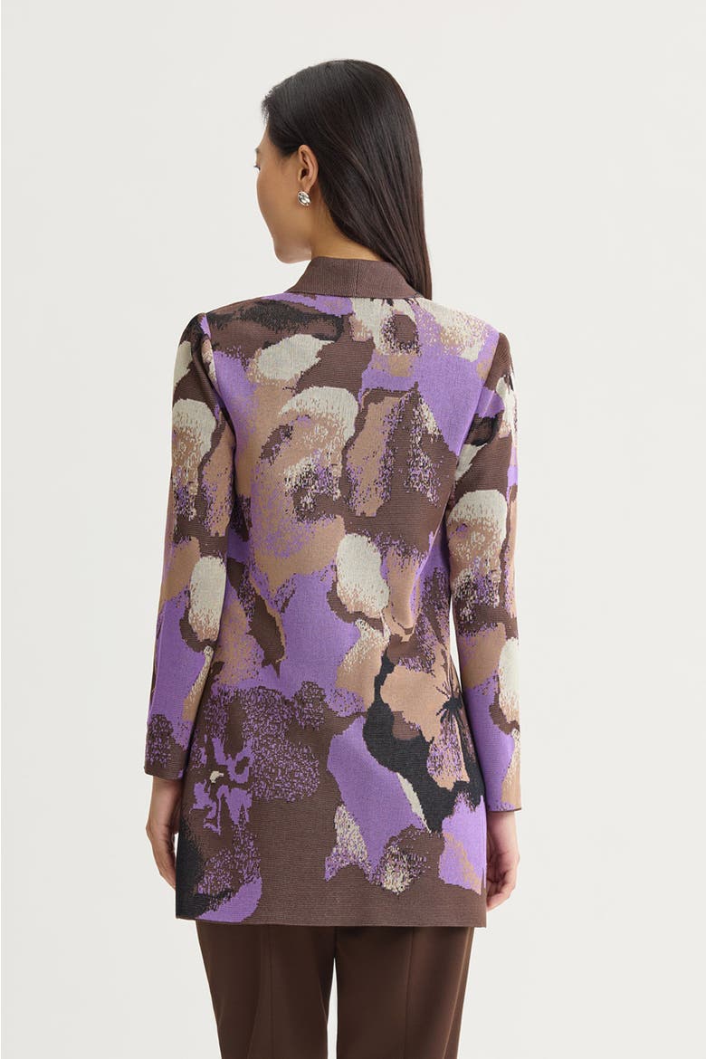 Multi Colored Jacquard Knit Jacket, Alternate, color, Sunset Purple/Dark Umber