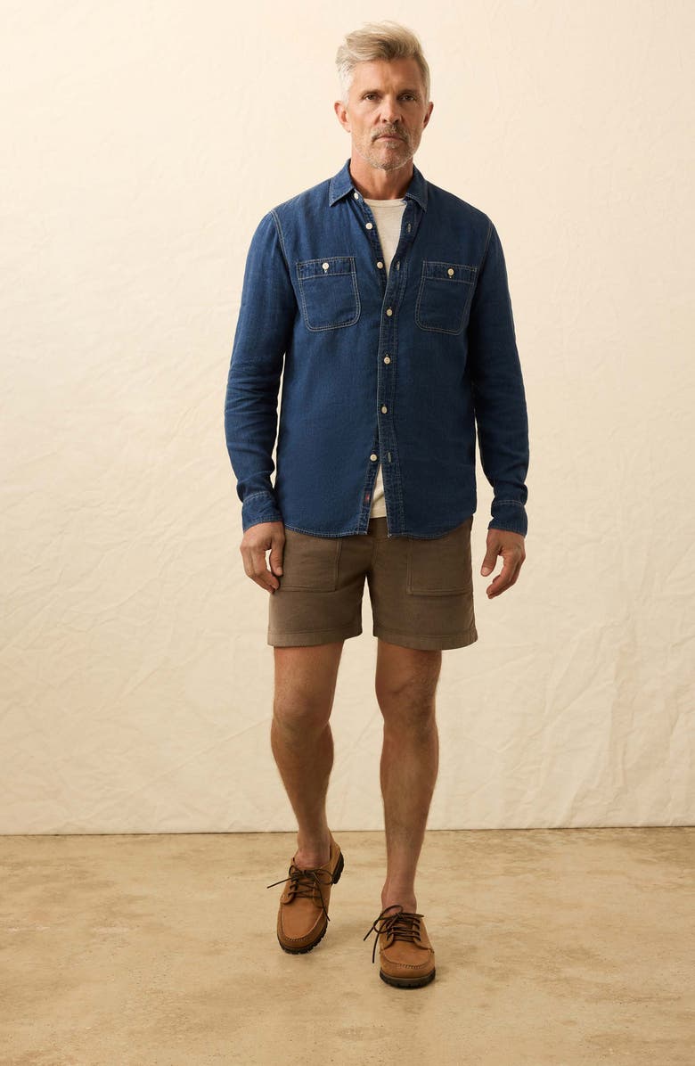 Faherty The Tried & True Lyocell & Linen Chambray Button-Up Shirt, Alternate, color, Night Lagoon Wash