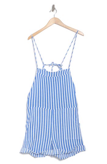 Vitamin A ® Ophelia Linen & Organic Cotton Cover-up Overalls In Coastal Stripe