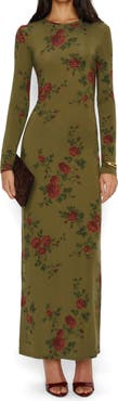 Reformation Tommie Floral Long Sleeve Knit Dress