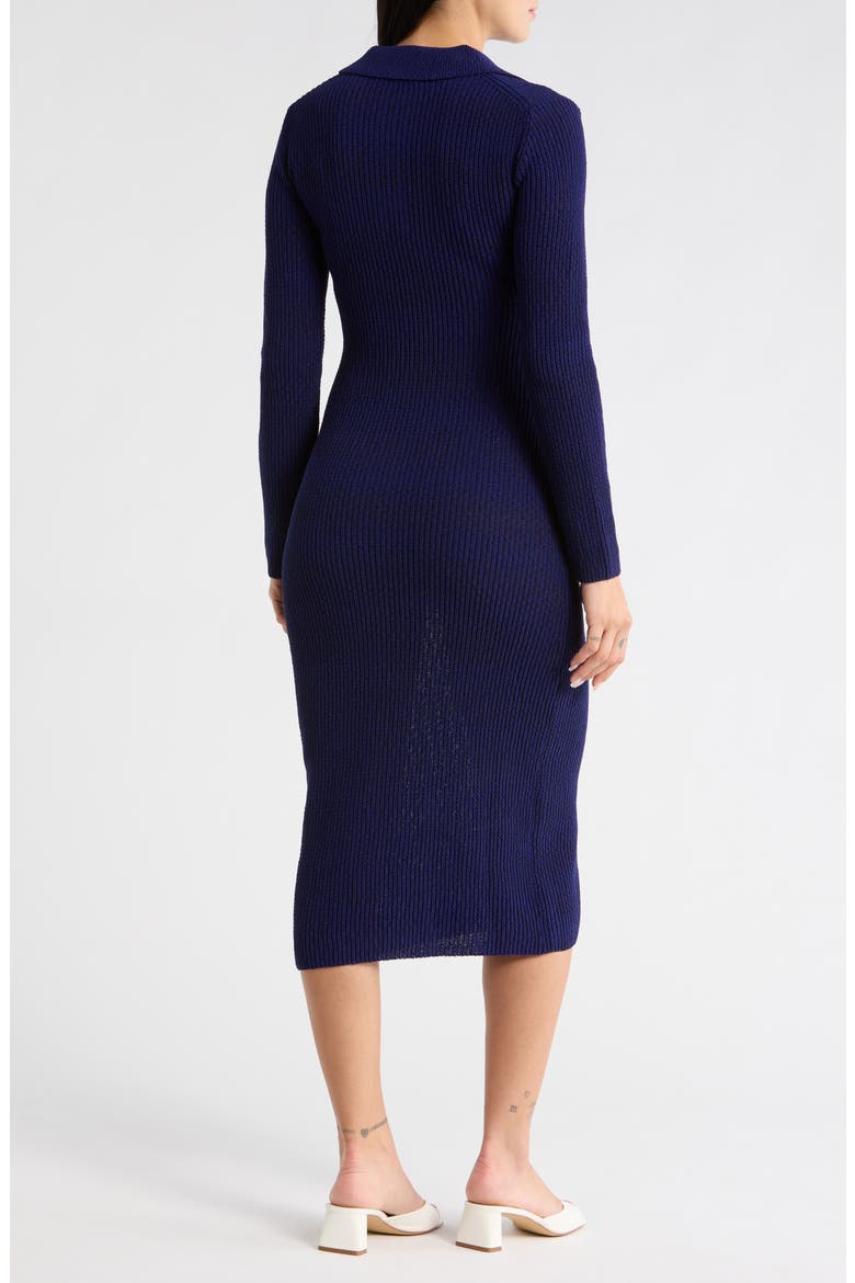 Ribbed Knit Long Sleeve Sweater Dress, Alternate, color, KLEIN BLUE