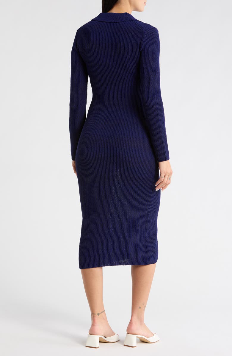 Desigual Ribbed Knit Long Sleeve Sweater Dress, Alternate, color, Klein Blue