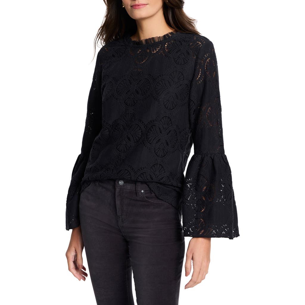 Nic + Zoe Nic+zoe Lace Stitch Bell Sleeve Top