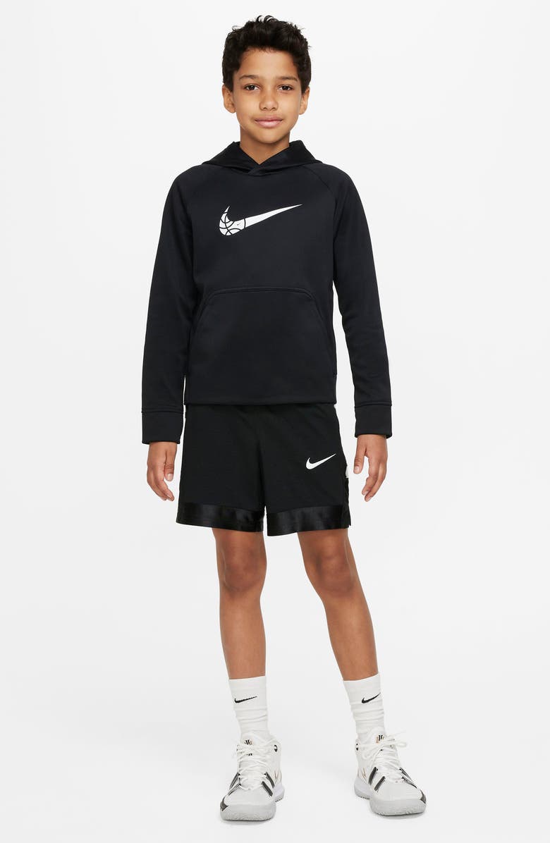 Nike Kids' Basketball Swoosh Therma-FIT Graphic Hoodie, Alternate, color, 